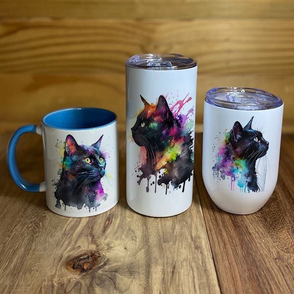 Black Cat Mugs and Tumblers