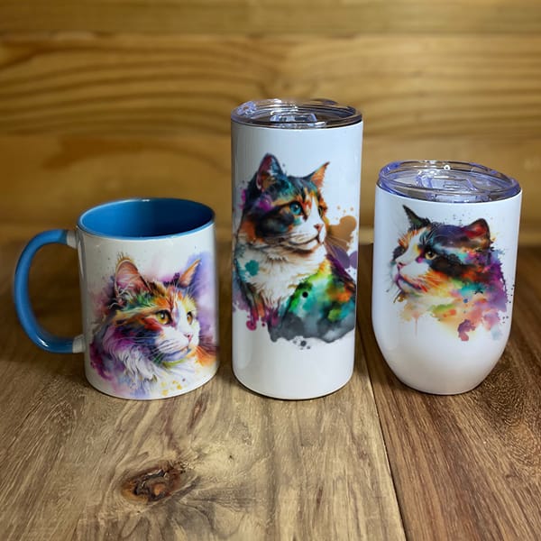 Calico Cat Mugs and Tumblers