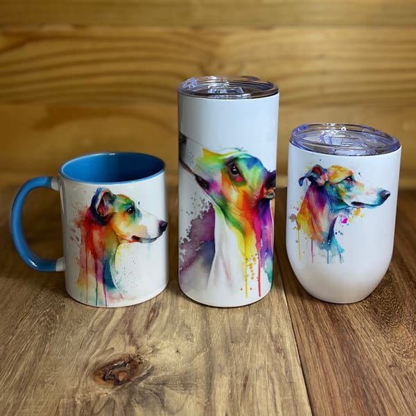 Grey Hound Mugs and Tumblers